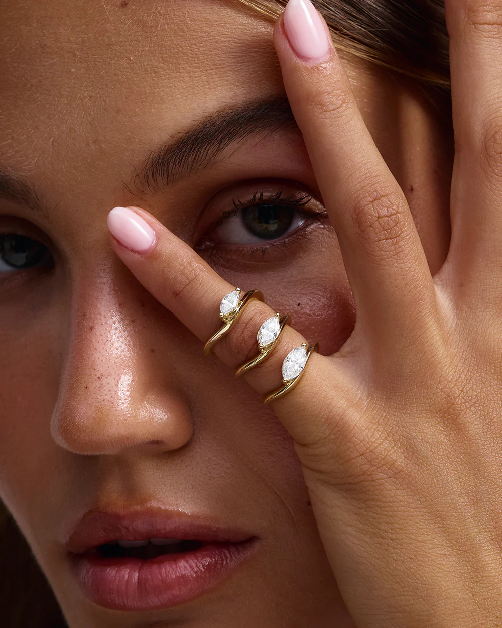 Astra Marquise Natural Diamond Pinky Ring - Image 4