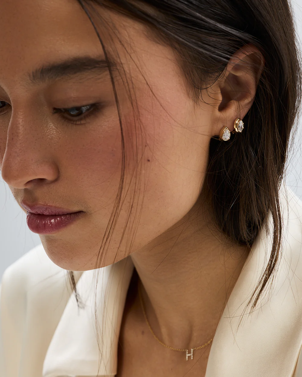 Cleo Pear Diamond Huggies - Image 18